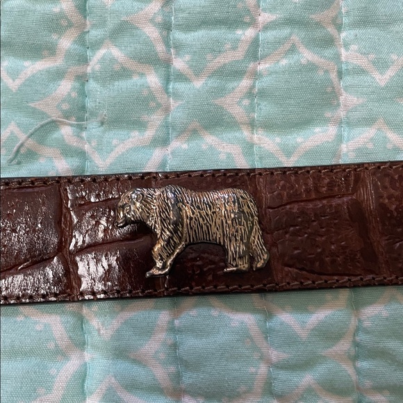 Alligator belt with silver plate, animal Conchos - Picture 1 of 13